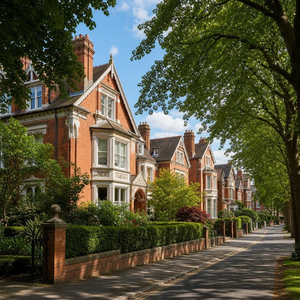 Victorian houses in Edgbaston, Birmingham