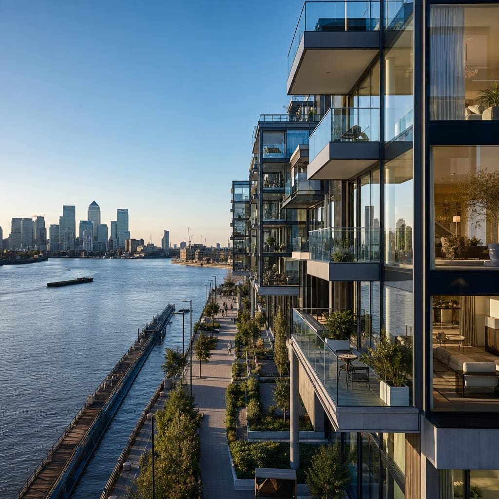 Modern apartment developments in East London