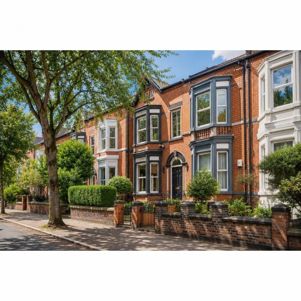 Victorian terraced houses in Didsbury, Manchester