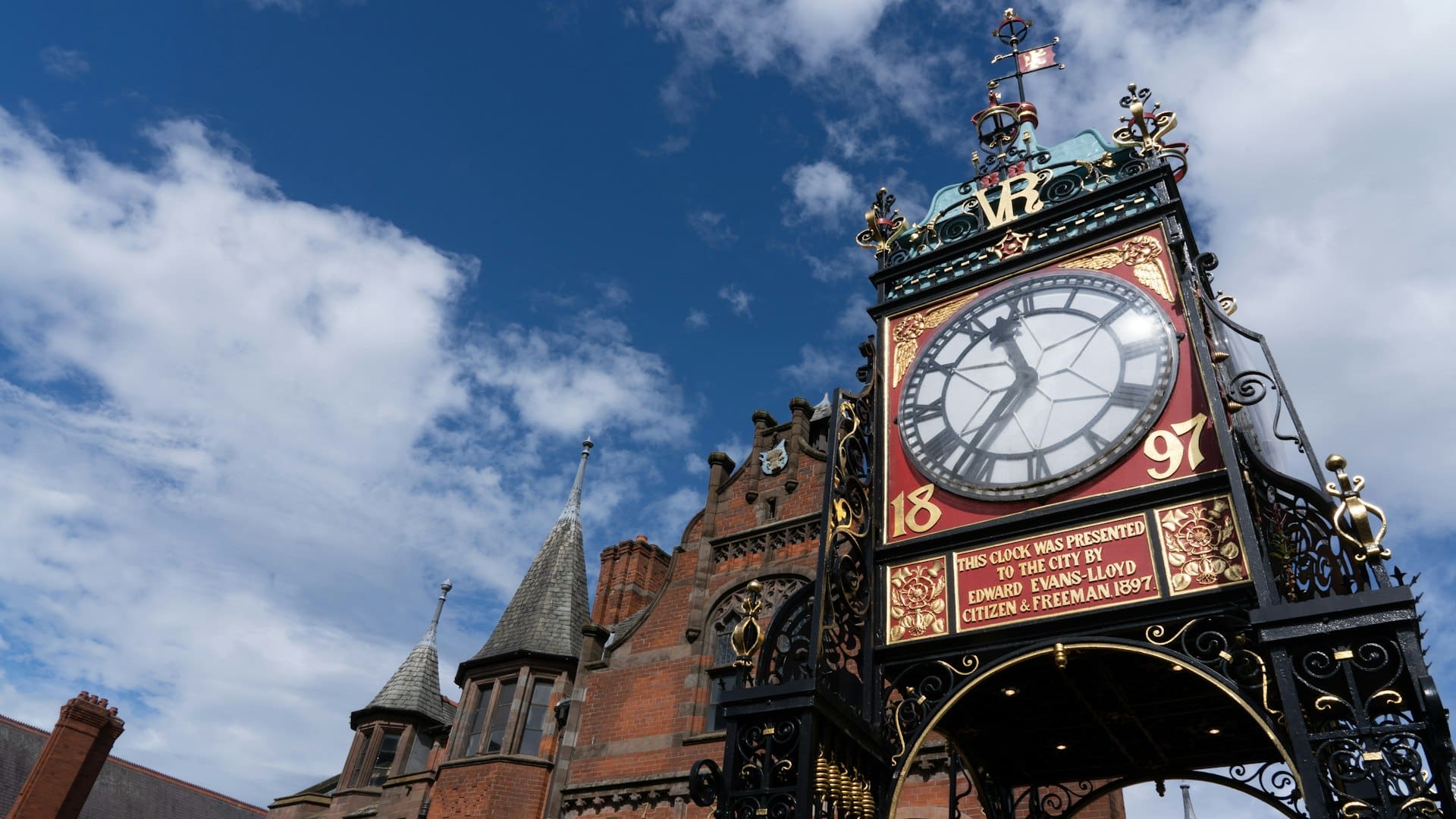 The Eastgate Clock above Eastgate Street, Chester