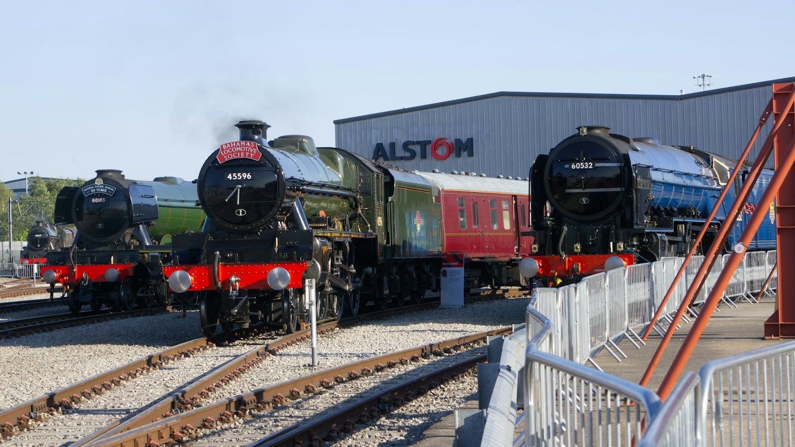 Steam locomotives gathered at the Litchurch Lane rail works in Derby