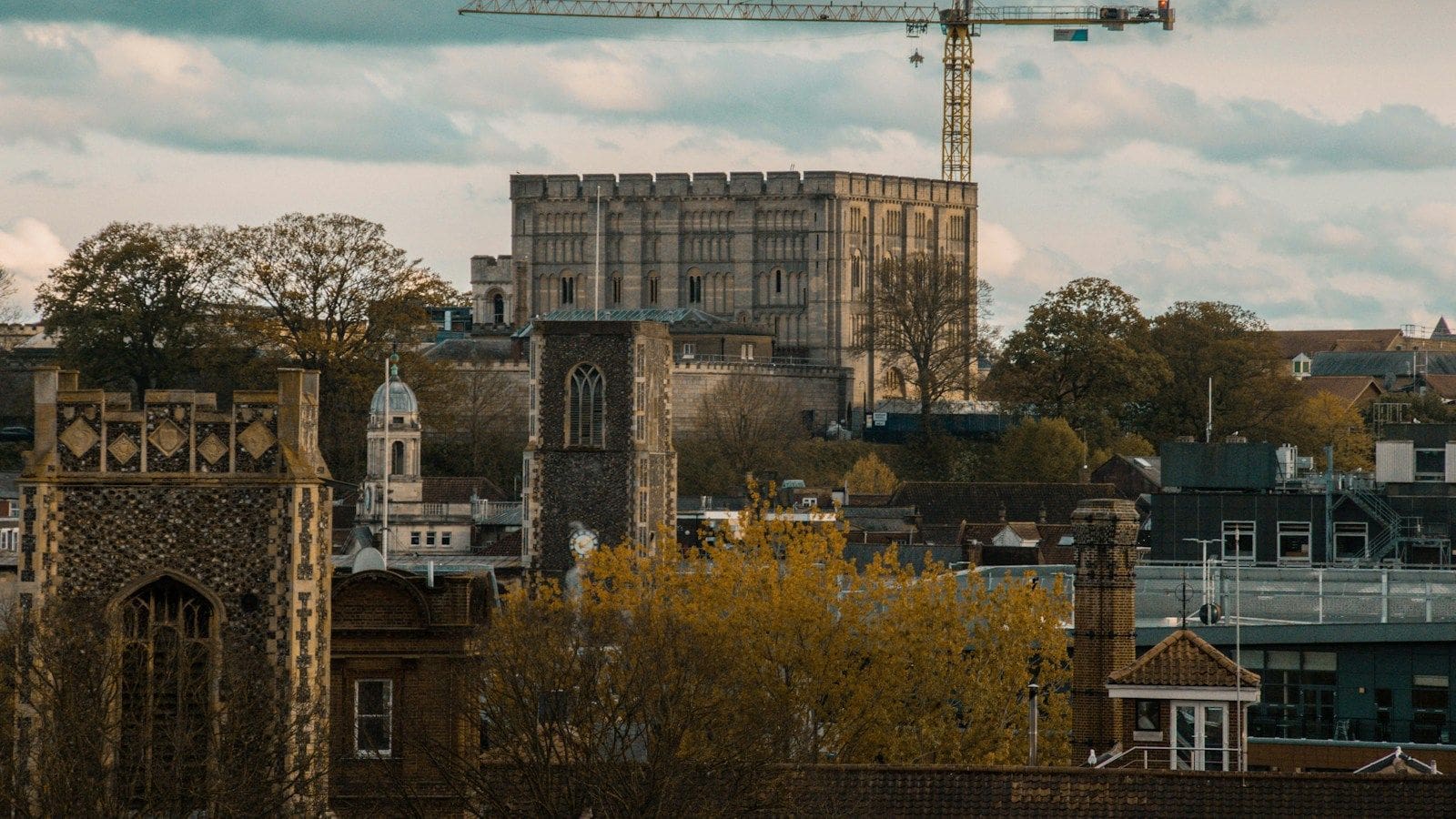Norwich Castle and the surrounding city centre