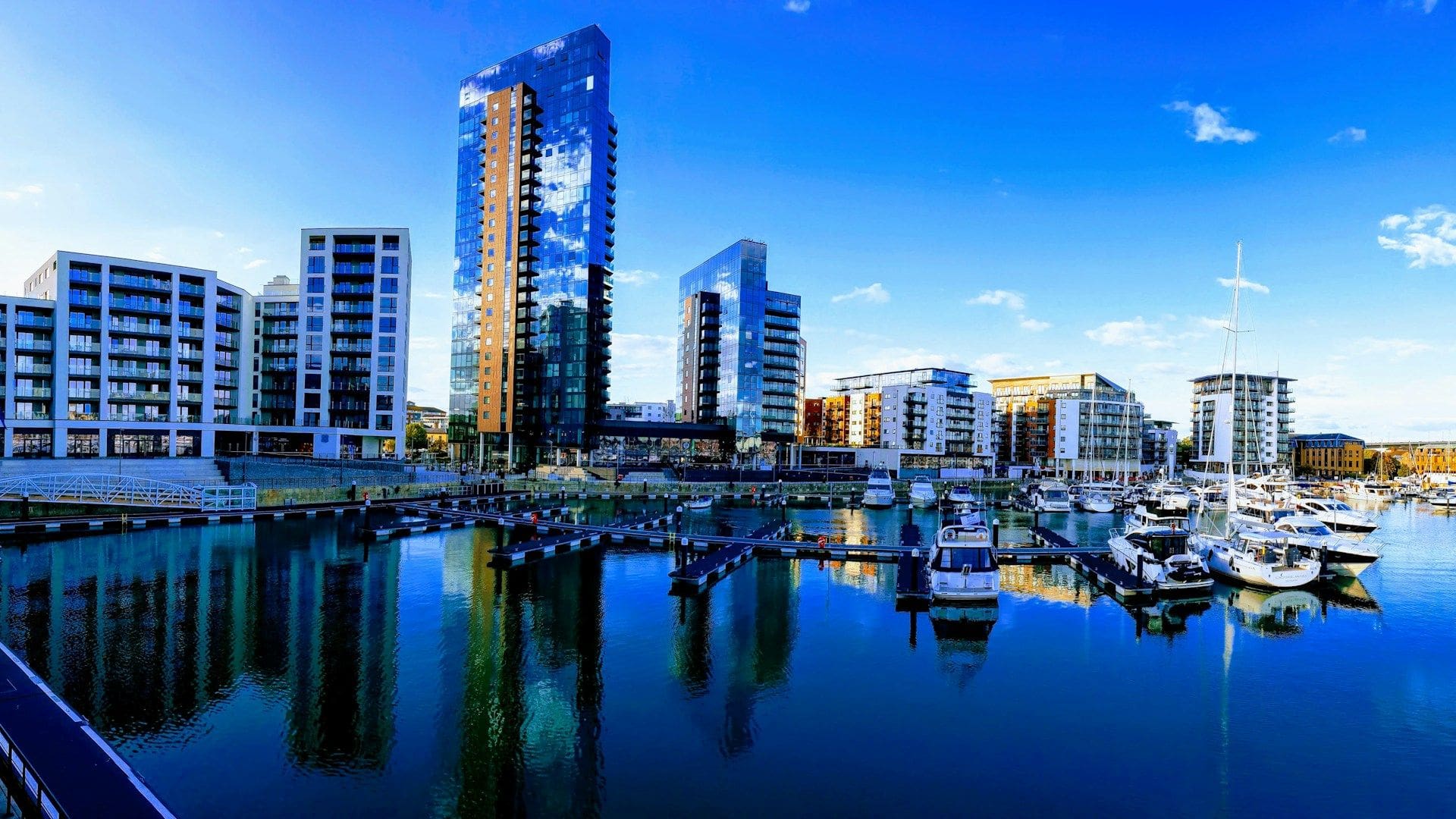 Ocean Village marina on Southampton’s waterfront