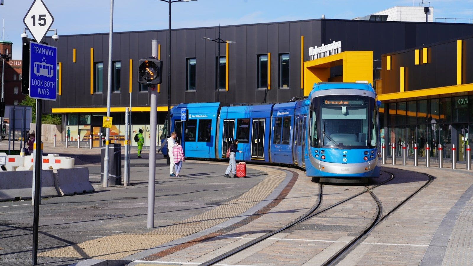 A tram at Wolverhampton station